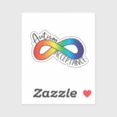 Sticker Neurodiversité Autisme Acceptation Arc-en-ciel (Feuille)