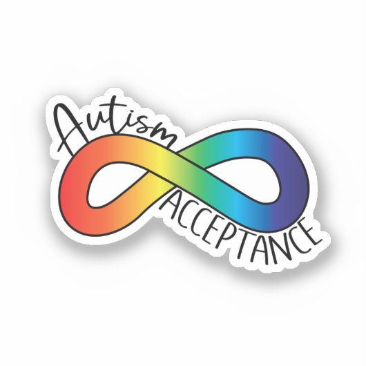 Sticker Neurodiversité Autisme Acceptation Arc-en-ciel (Recto)