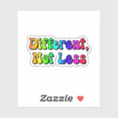Sticker Neurodiversité différente, pas moins Rainbow (Feuille)