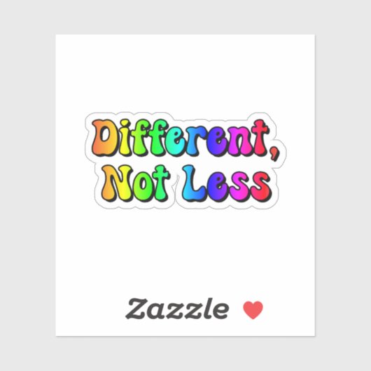 Sticker Neurodiversité différente, pas moins Rainbow (Feuille)