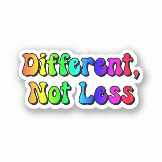 Sticker Neurodiversité différente, pas moins Rainbow (Devant)