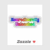Sticker Neurodiversity Unleashed Rainbow Neurodivergent (Feuille)