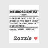 Sticker Neuroscientifique Nom Professeur de sciences Neuro (Feuille)