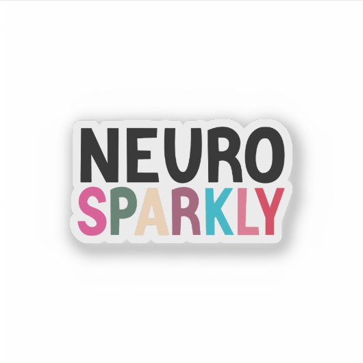 Sticker Neurosparkly Kiss-Cut, Neurodivergent Autisme TDAH (Devant)