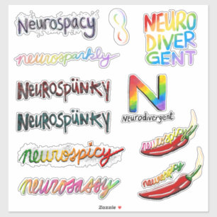 Sticker Neurospunky et amis - un pack d'autocollants ND
