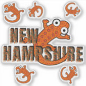 Sticker New Hampshire State Symbol Red Spotted Newt Forest (Devant)