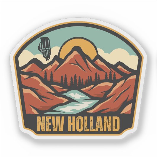 Sticker New Holland, Illinois (Devant)