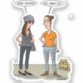 Sticker New jeans? No, new cat. Folded Greeting Card (Recto)