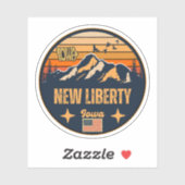 Sticker New Liberty, Iowa (Feuille)