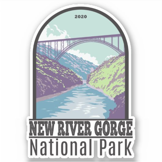 Sticker New River Gorge National Park West Virginia Bridge (Devant)