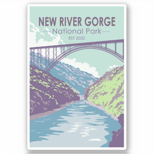 Sticker New River Gorge National Park West Virginia Bridge (Devant)