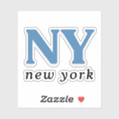 Sticker New York City Blue Modern Letter (Feuille)