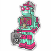 STICKER NEW YORK CITY BOOM BOX ROBOT (Devant)