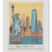 Sticker New York City Manhattan Skyline  (Devant)