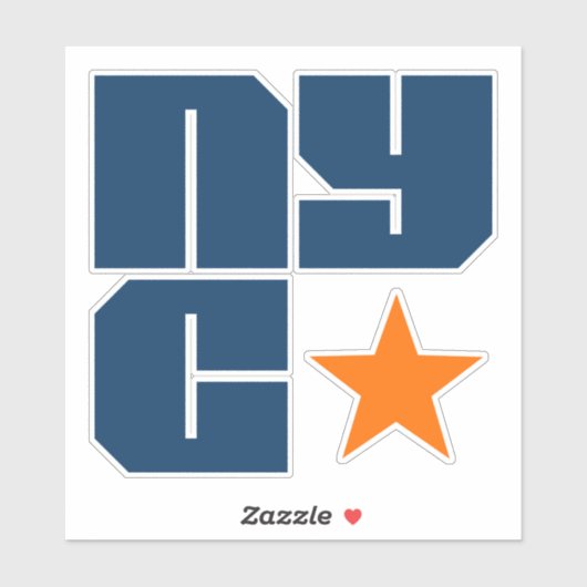 Sticker New York City - Star Block Text NYC (Feuille)