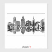 Sticker New York en noir (Feuille)