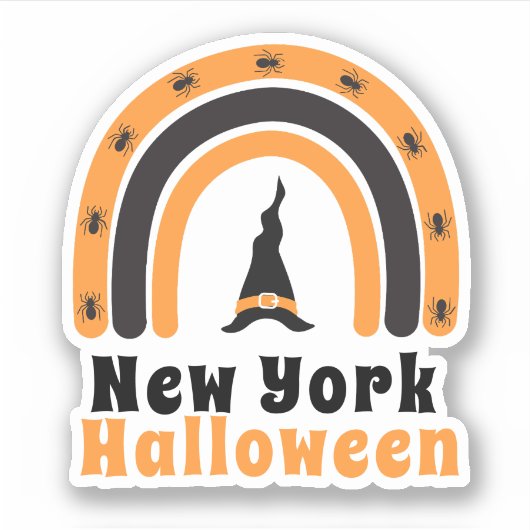Sticker New York Rainbow Halloween Party (Devant)
