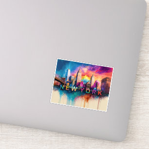 Sticker New York Skyline Abstrait Art