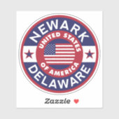 Sticker NEWARK, Delaware (Feuille)