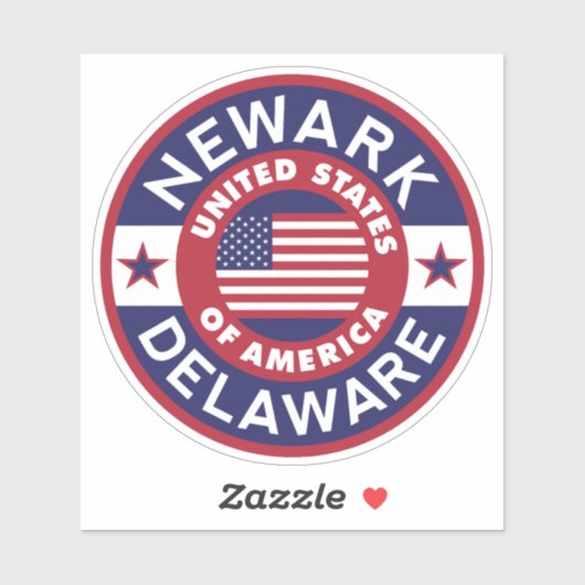 Sticker NEWARK, Delaware (Feuille)