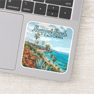 Sticker Newport Beach Californie Orange County Vintage