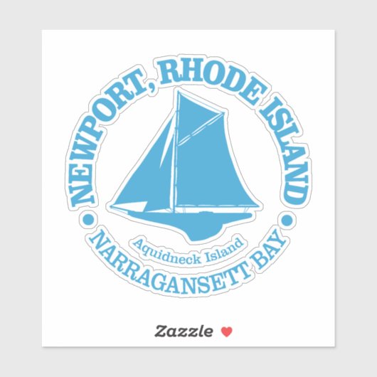 Sticker Newport RI (sloop) (Feuille)