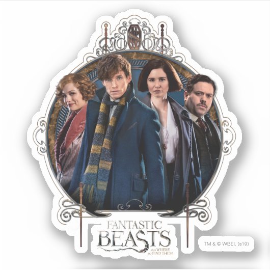 Sticker NEWT SCAMANDER™ et entreprise Art Nouveau Frame (Devant)