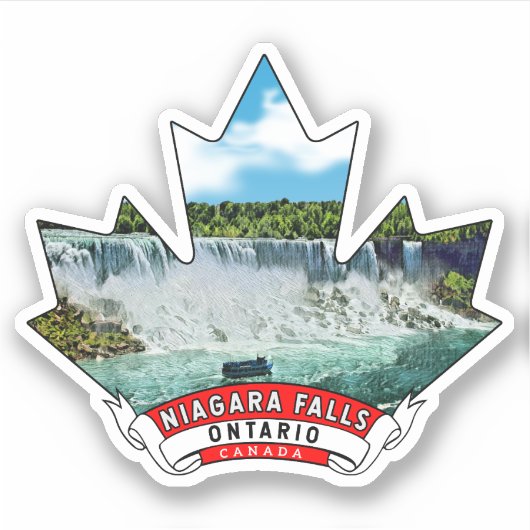 Sticker Niagara Falls, Ontario Canada Feuille d'érable (Devant)