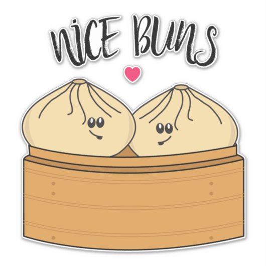 Sticker Nice Buns Conversation Cheeky Up Dumplings Food Pu (Devant)