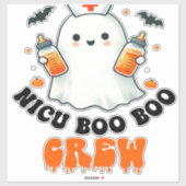 Sticker Nicu boo boo équipage halloween, Nicu Boo Crew Fun (Feuille)