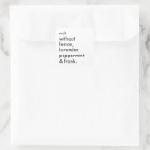 sticker "niet zonder etherische oliën" (Tas)