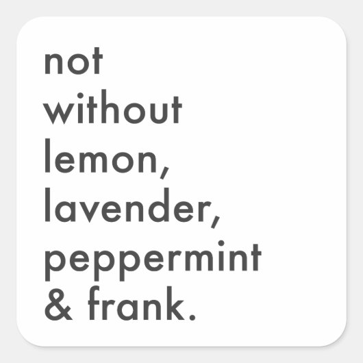 sticker "niet zonder etherische oliën" (Voorkant)