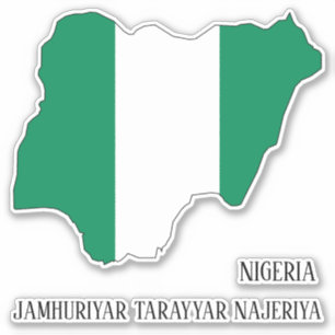 Sticker Nigeria Drapeau Charme Carte Patriotique