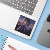 Sticker Night view | 東京娘 GenerartiveAI シール (Ordinateur portable avec iPhone)