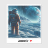 Sticker Nighttime Alien Ice Landscape Exploration (Feuille)