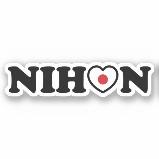 Sticker Nihon Love Coeur Drapeau (Devant)