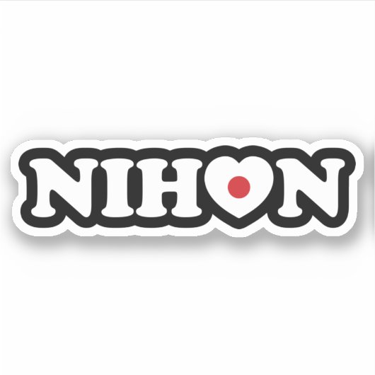 Sticker Nihon Love Heart Flag (Devant)