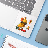 Sticker Nikolina Banane 1 (Ordinateur portable avec iPhone)