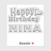 Sticker Nina Happy Birthday (Feuille)
