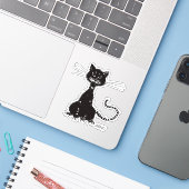Sticker Nine Vie Nine Cat Noir Ragged (Ordinateur portable avec iPhone)