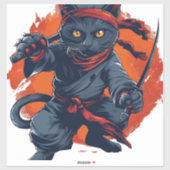 Sticker Ninja Chat furtive (Feuille)