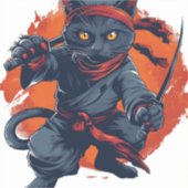 Sticker Ninja Chat furtive (Devant)