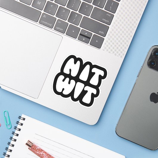 STICKER NITWIT (Ordinateur portable avec iPhone)