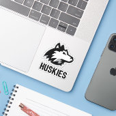 Sticker NIU Huskies en détresse (Ordinateur portable avec iPhone)