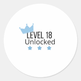 Sticker Niveau 18 Ontgrendeld Voor 18e Verjaardag