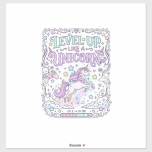 Sticker Niveau de licorne monte comme une licorne adorable