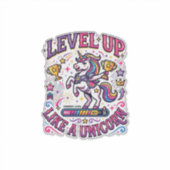 Sticker Niveau de licorne monte comme une licorne publicit (Devant)