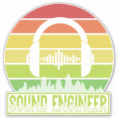 Sticker Niveau d'écouteurs rétro-sunset (Devant)