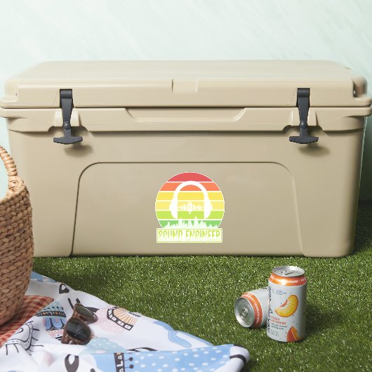 Sticker Niveau d'écouteurs rétro-sunset (Glacière)