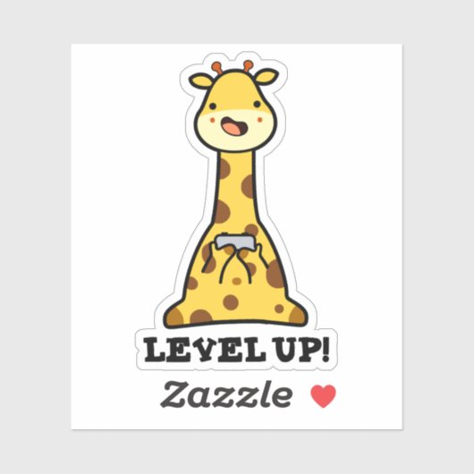 Sticker Niveau Haut Funny Giraffe Pun (Feuille)
